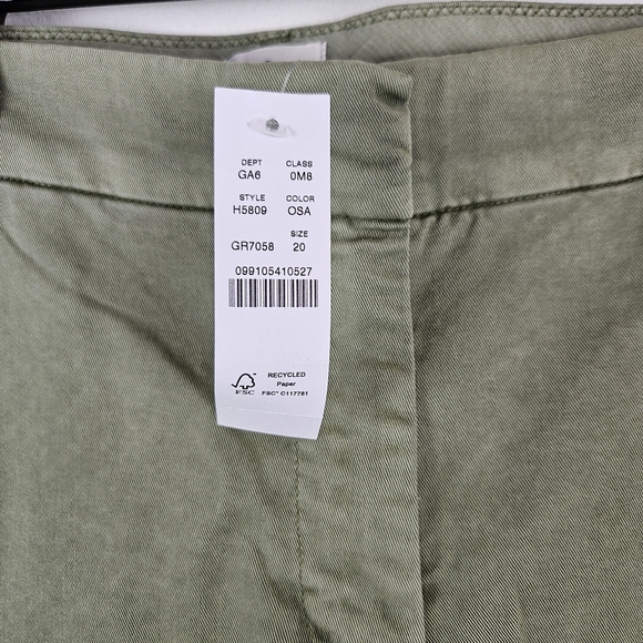 J. Crew 7" stretch chino short Size 20 NWT Green - Picture 3 of 6